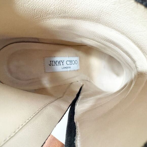 ❌SOLD❌ Jimmy Choo Mitchel 100 Ankle Boot Metallic Washed Dotted Suede Women’s 38 - Picture 10 of 11